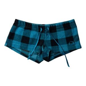 OP Black/Blue Plaid Pajama Shorts